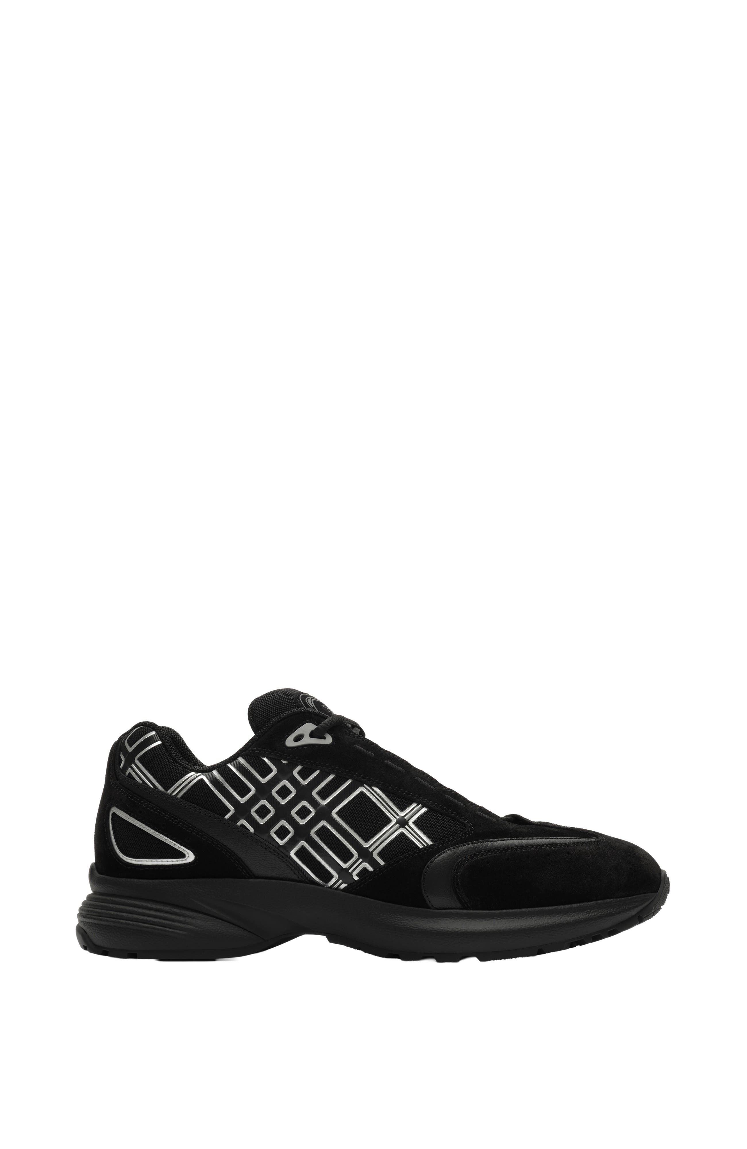 Burberry Nylon, Suede and Leather Eclipse Sneakers, Main, color, Black