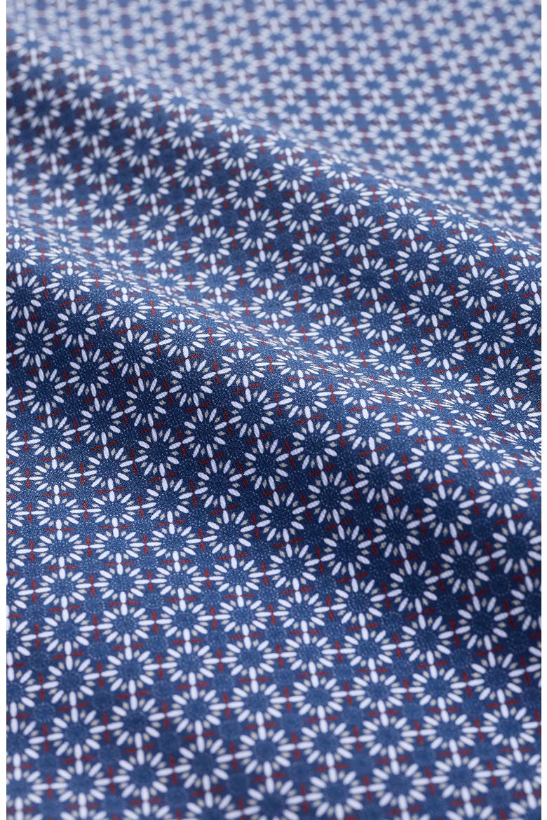 Julian Shaped Fit Geo Print Cotton Button-Up Shirt, Alternate, color, NIGHT BLUE