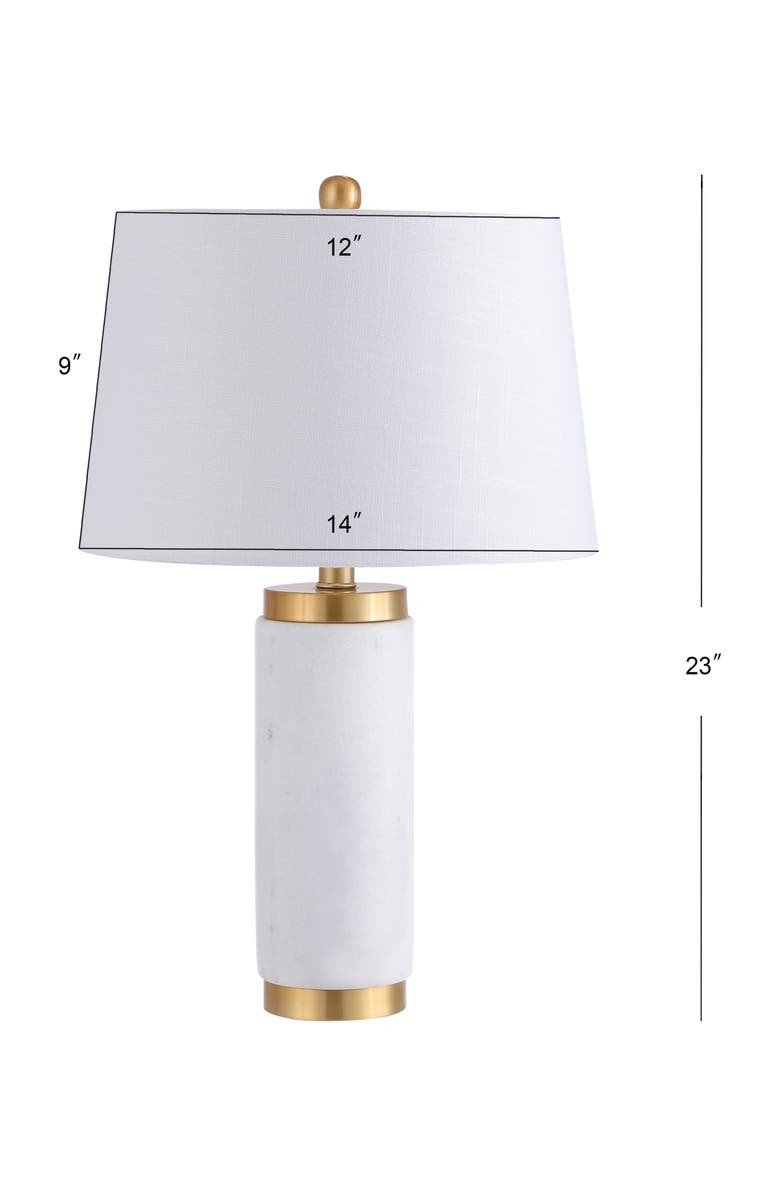 JONATHAN Y Adams 23" Marble LED Table Lamp, White/Brass, Alternate, color, White/Gold