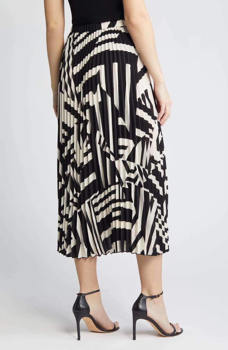 Anne Klein Pleated Abstract Print Skirt, Alternate, color, 