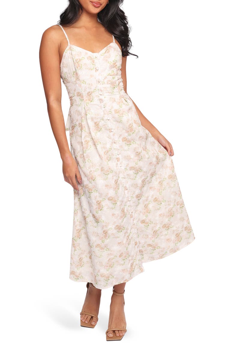 Teah Embroidered Floral Cotton Dress, Main, color, PINK FLORAL