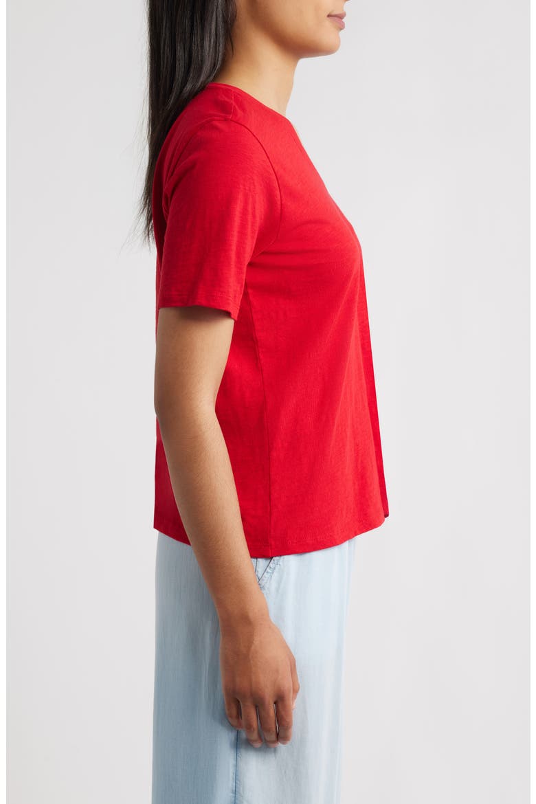Easy V-Neck Organic Cotton T-Shirt, Alternate, color, CRIMSON