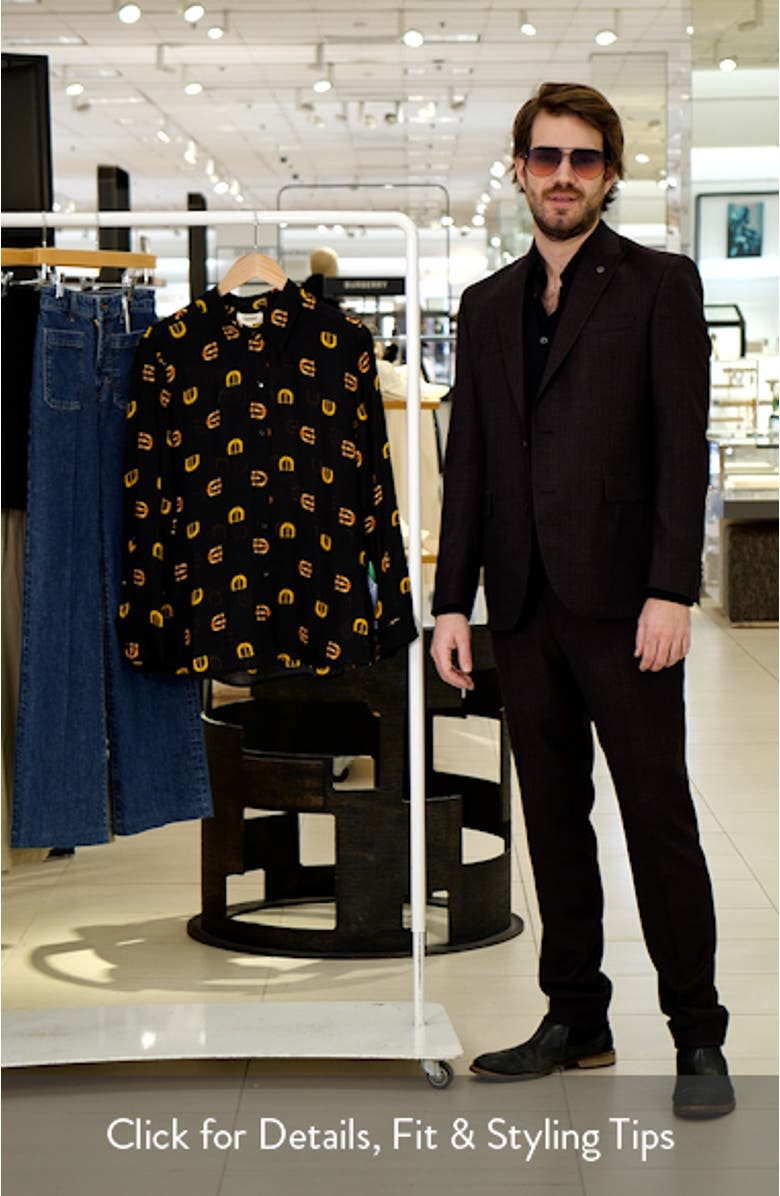 Nina Horsebit Print Silk Button-Up Shirt, sales video thumbnail