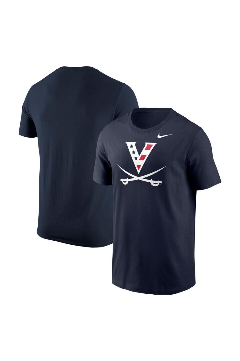 Men's Nike Navy Virginia Cavaliers Red White & Hoo Logo T-Shirt, Main, color, Navy
