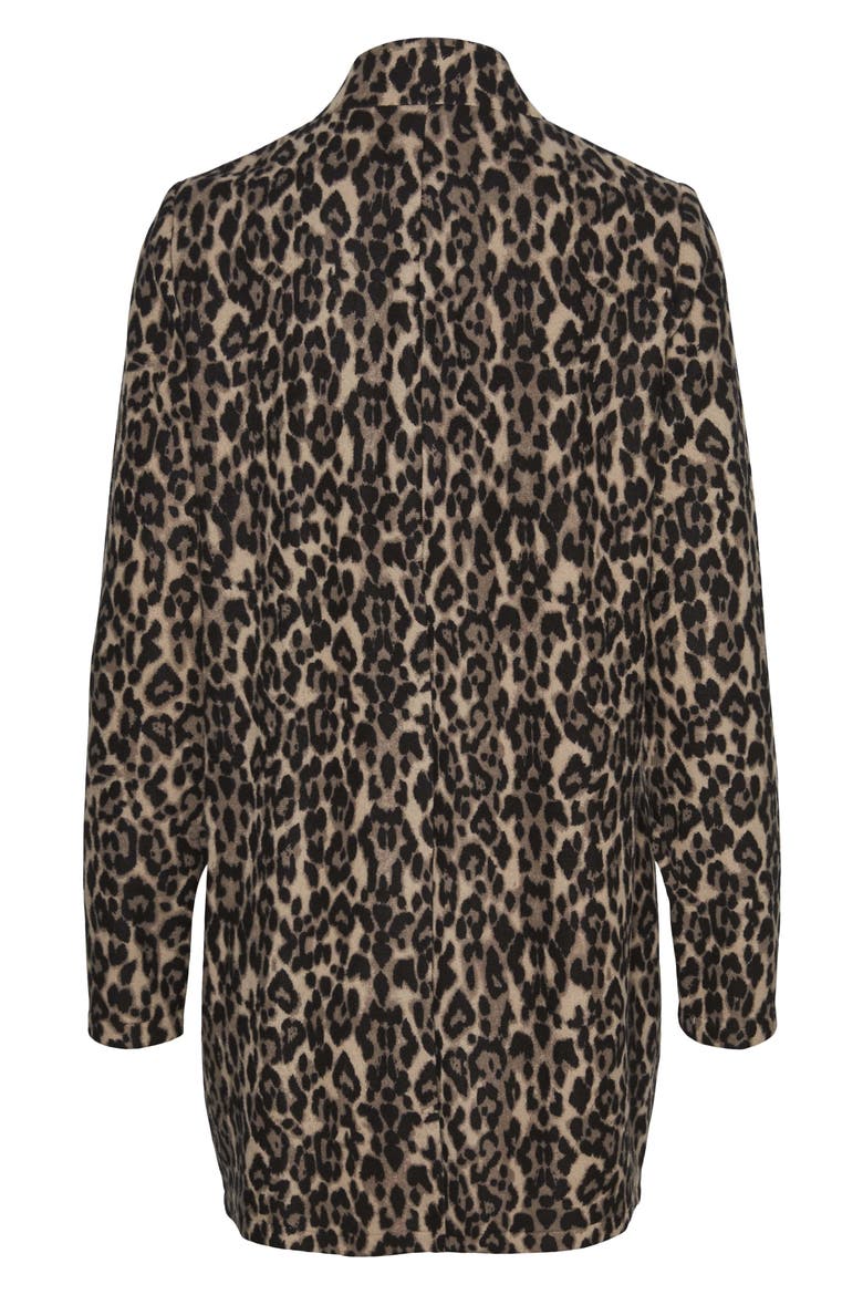 Katrine Brushed Animal Print Coat, Alternate, color, SEPIA TINT AOP