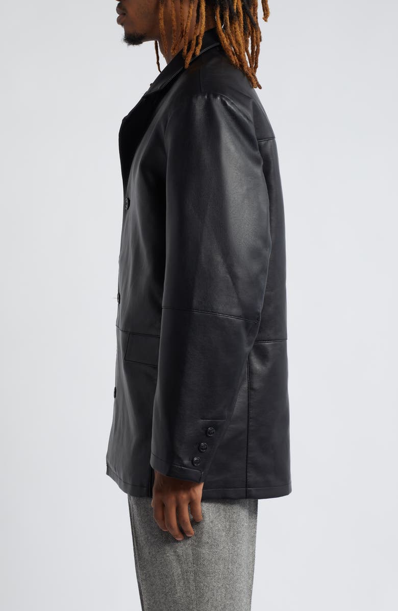 Topman Faux Leather Blazer, Alternate, color, 