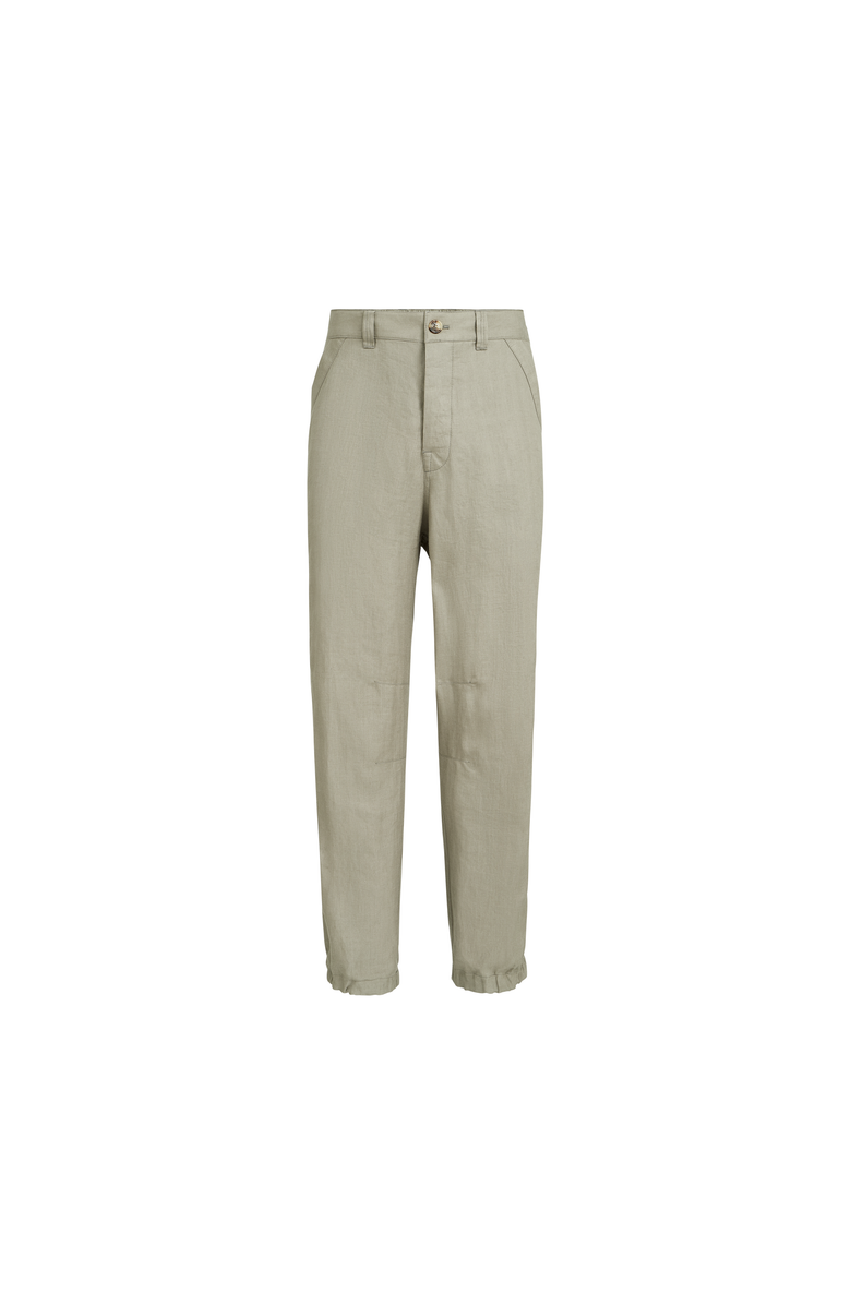 Brunello Cucinelli Linen trousers with drawstring, Alternate, color, Sage