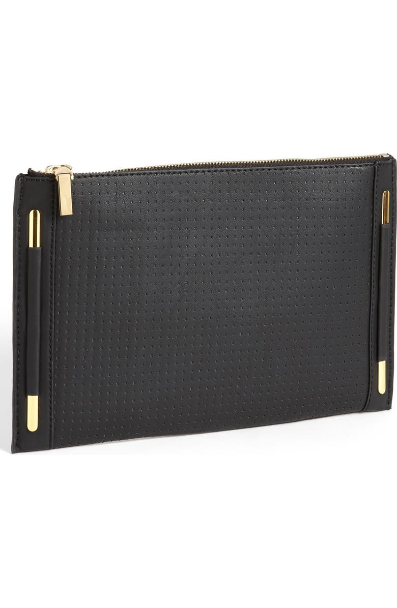 French Connection Faux Fur Clutch, Main, color,