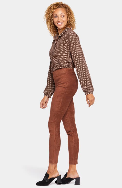Nydj Faux Suede Leggings In Brown