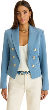 The Noli Shop Gabrielle Double Breasted Tweed Blazer