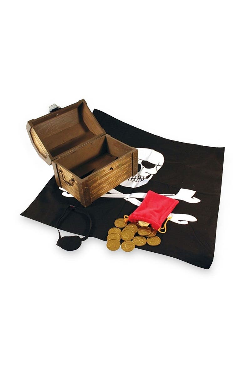 Melissa & Doug Wooden Pirate Chest, Main, color,