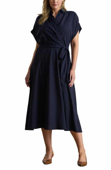 Wrap Bodice Crêpe de Chine Midi Dress