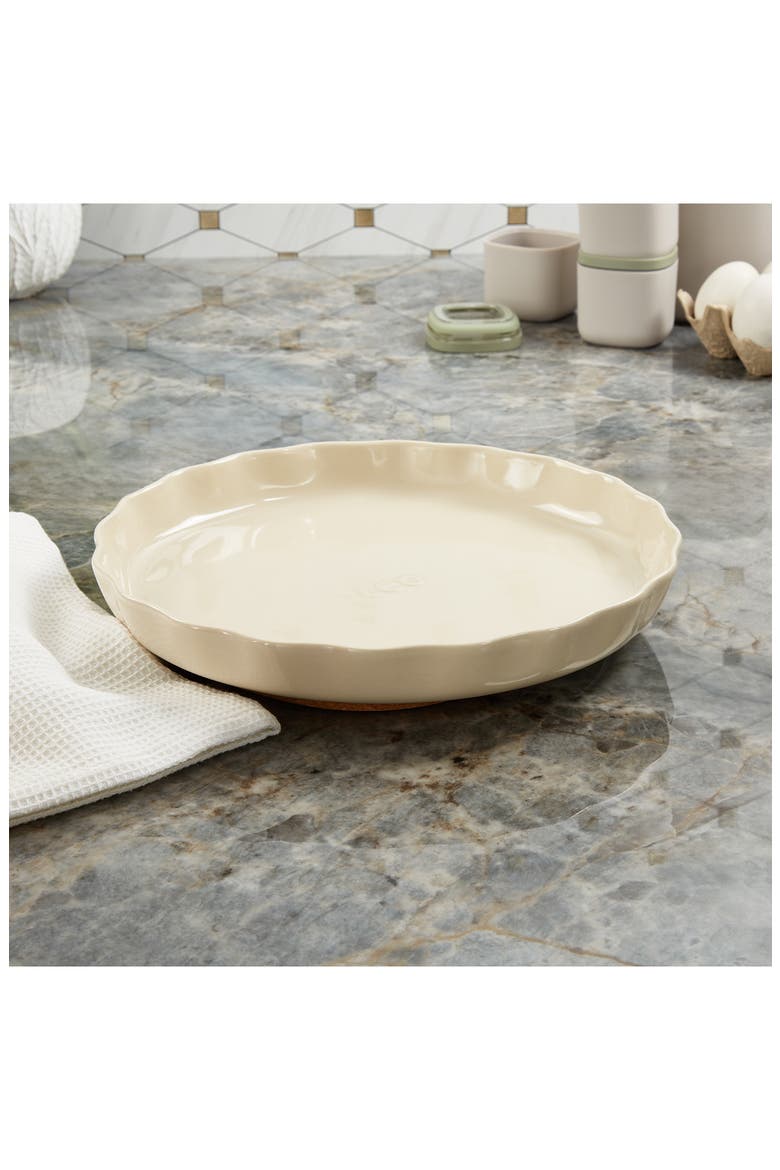 Leo Balance Rippled 11-Inch Ceramic Pie Dish, Alternate, color, MOONBEAM