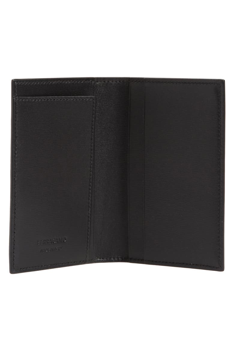 Vertical Bifold Leather Card Holder, Alternate, color, NERO