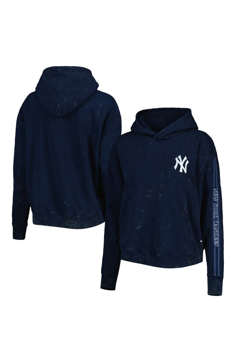 THE WILD COLLECTIVE Women's The Wild Collective Navy New York Yankees Marble Pullover Hoodie, Main, color, Navy
