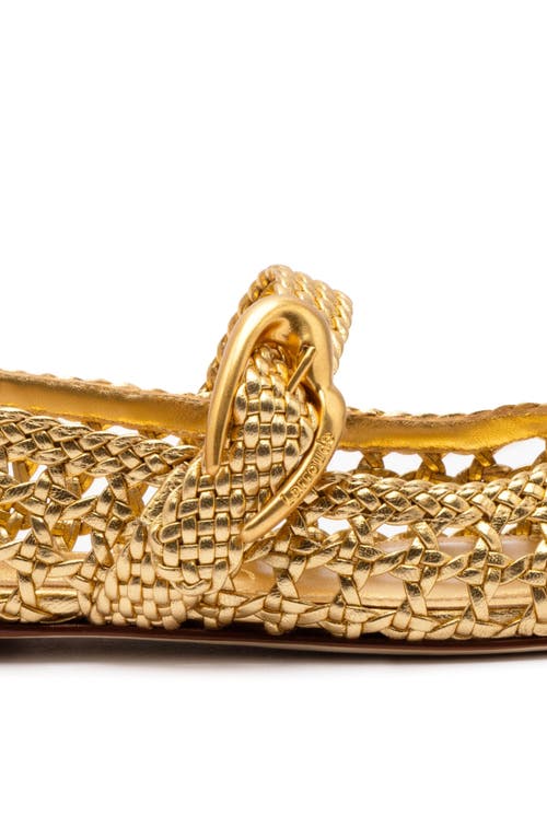 Larroude Verona Macrame Ballet Flats Gold In Gold