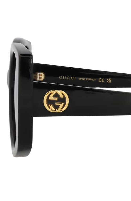 Gucci 53mm Oversize Cat Eye Sunglasses In Black