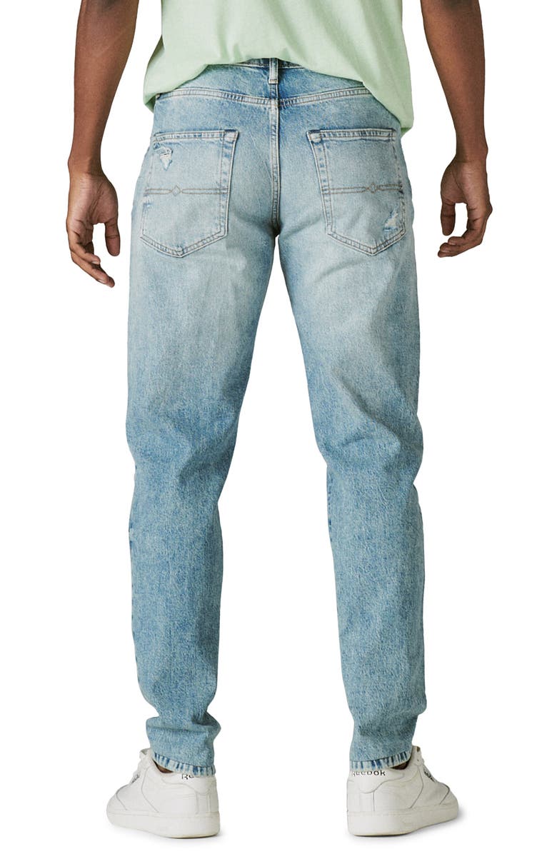 Lucky Brand 412 Ripped Athletic Slim Fit Stretch Organic Cotton Jeans, Alternate, color, 