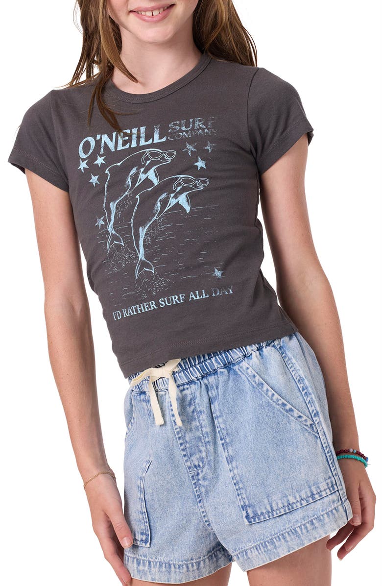 O'Neill Kids' Willa Cotton Graphic T-Shirt, Alternate, color, Washed Black