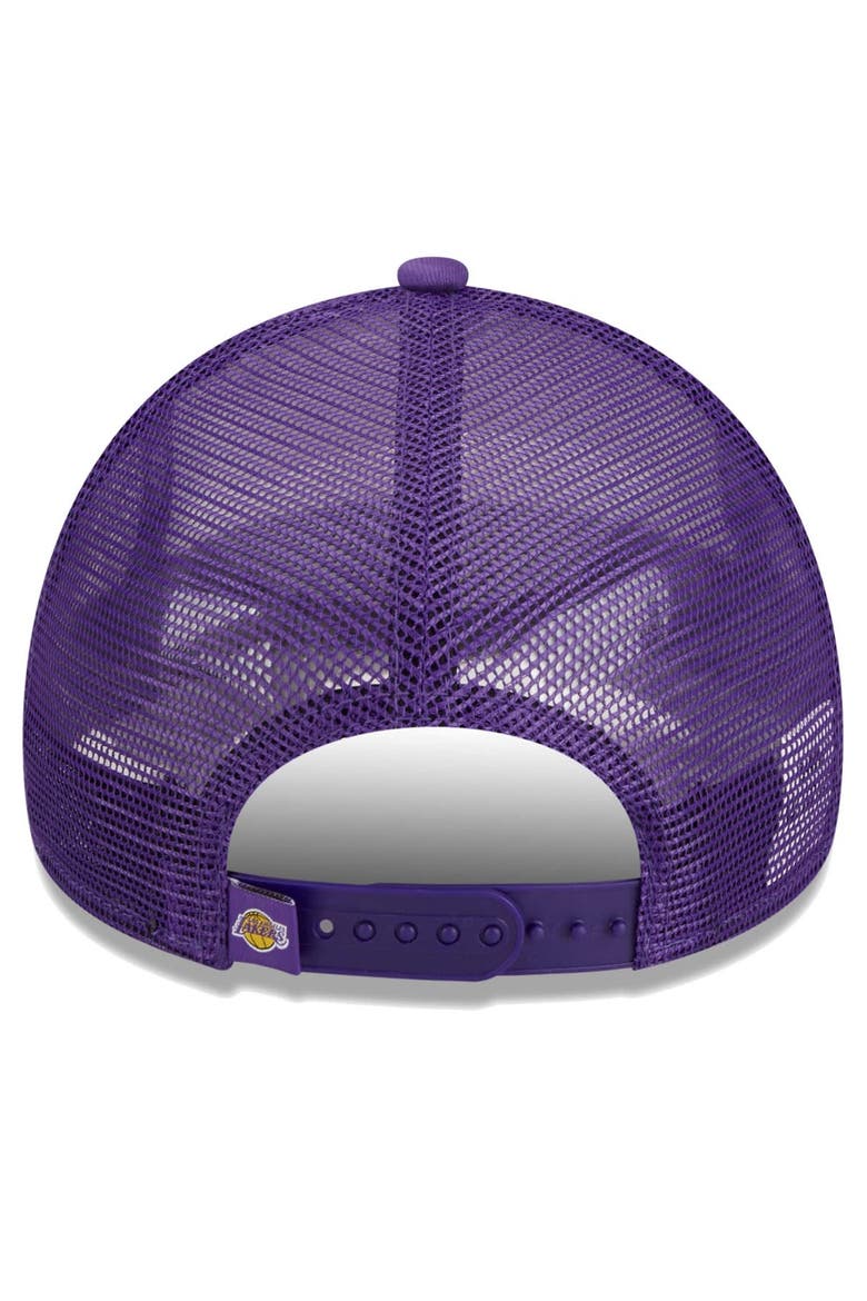 Men's New Era White Los Angeles Lakers Lift Pass Foam Front Trucker 9FORTY Adjustable Hat, Alternate, color, White