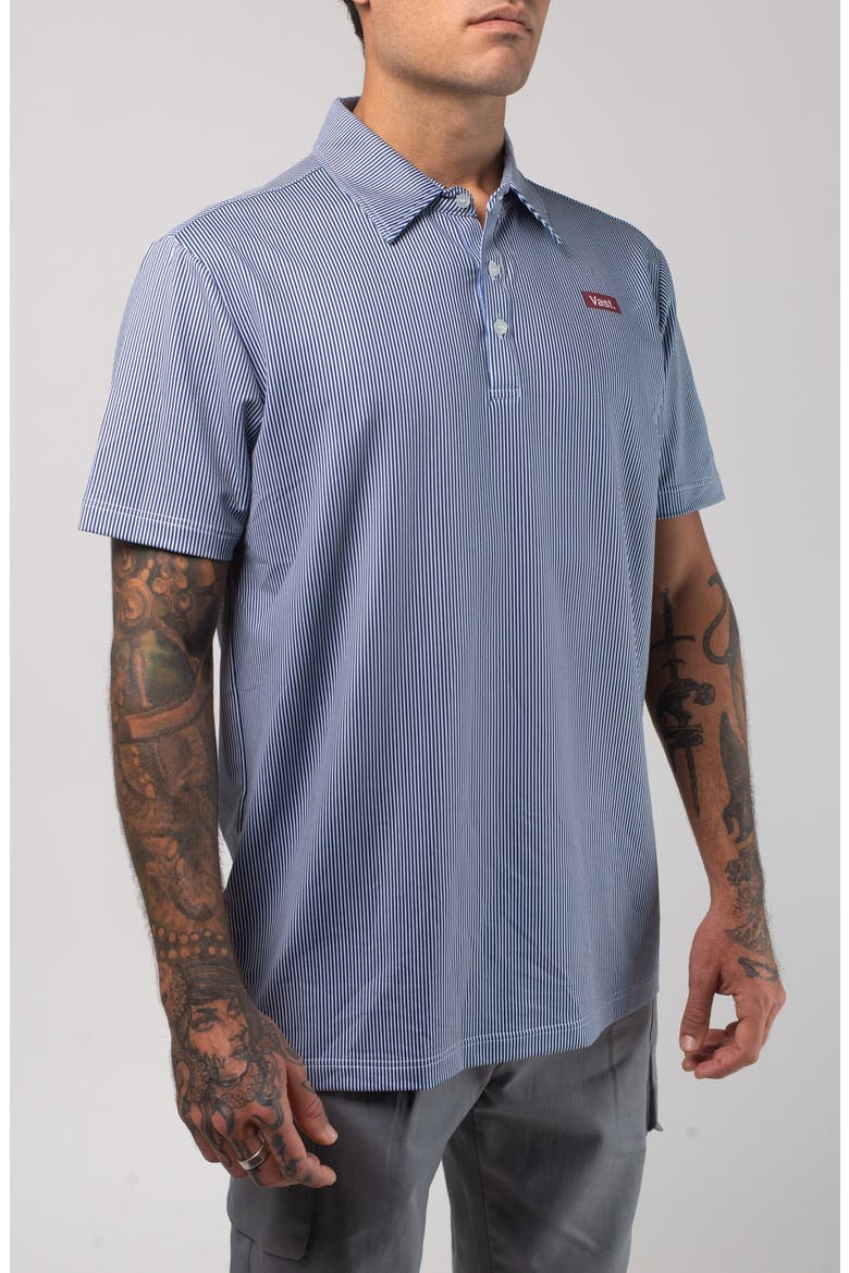 Aqua Terra Linear Stripe Performance Polo, Alternate, color, NAVY
