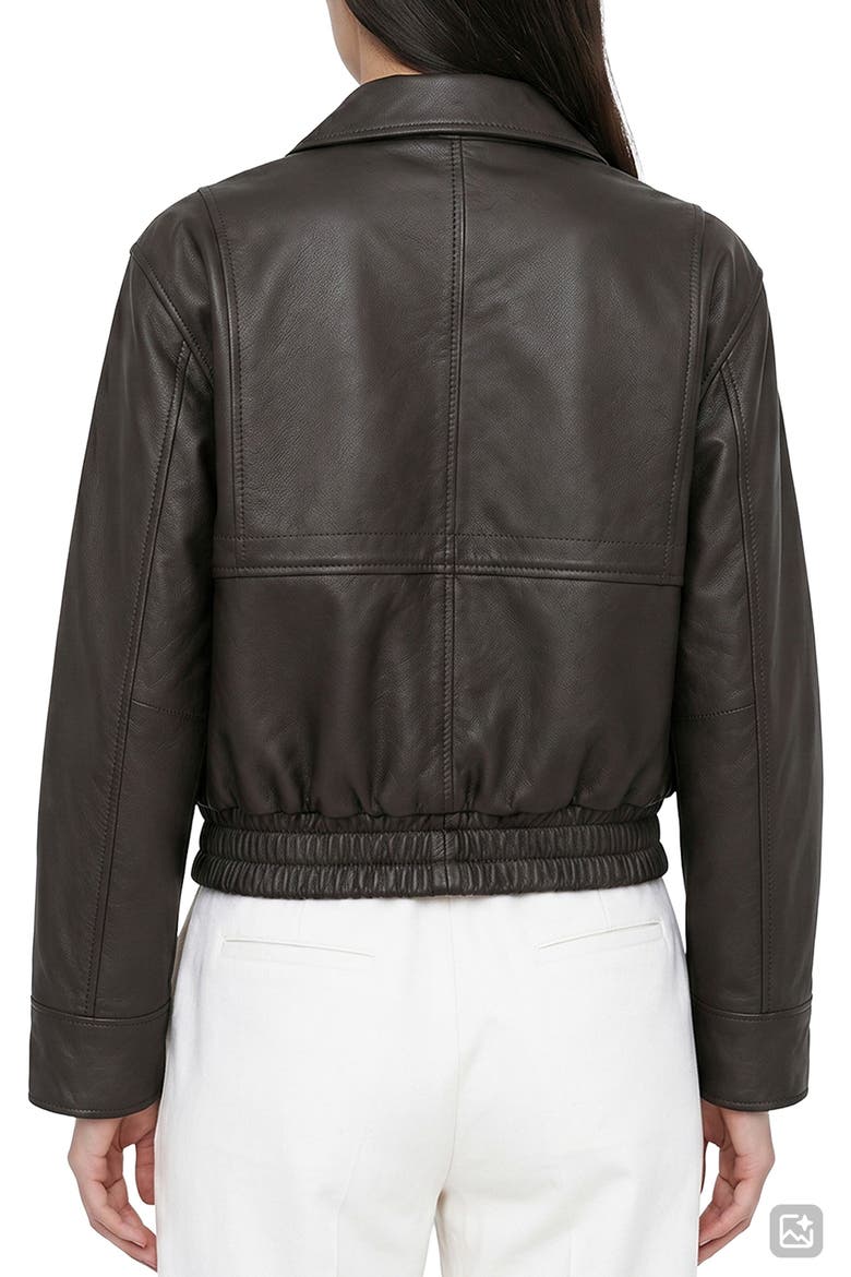 Leather Jacket, Alternate, color, DARK BROWN