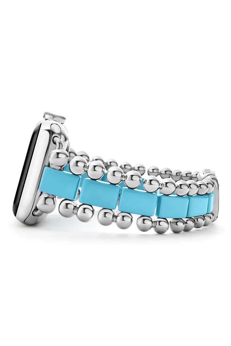 Smart Blue Caviar Ceramic & Stainless Steel 20mm Apple Watch® Watchband, Alternate, color, BLUE CERAMIC