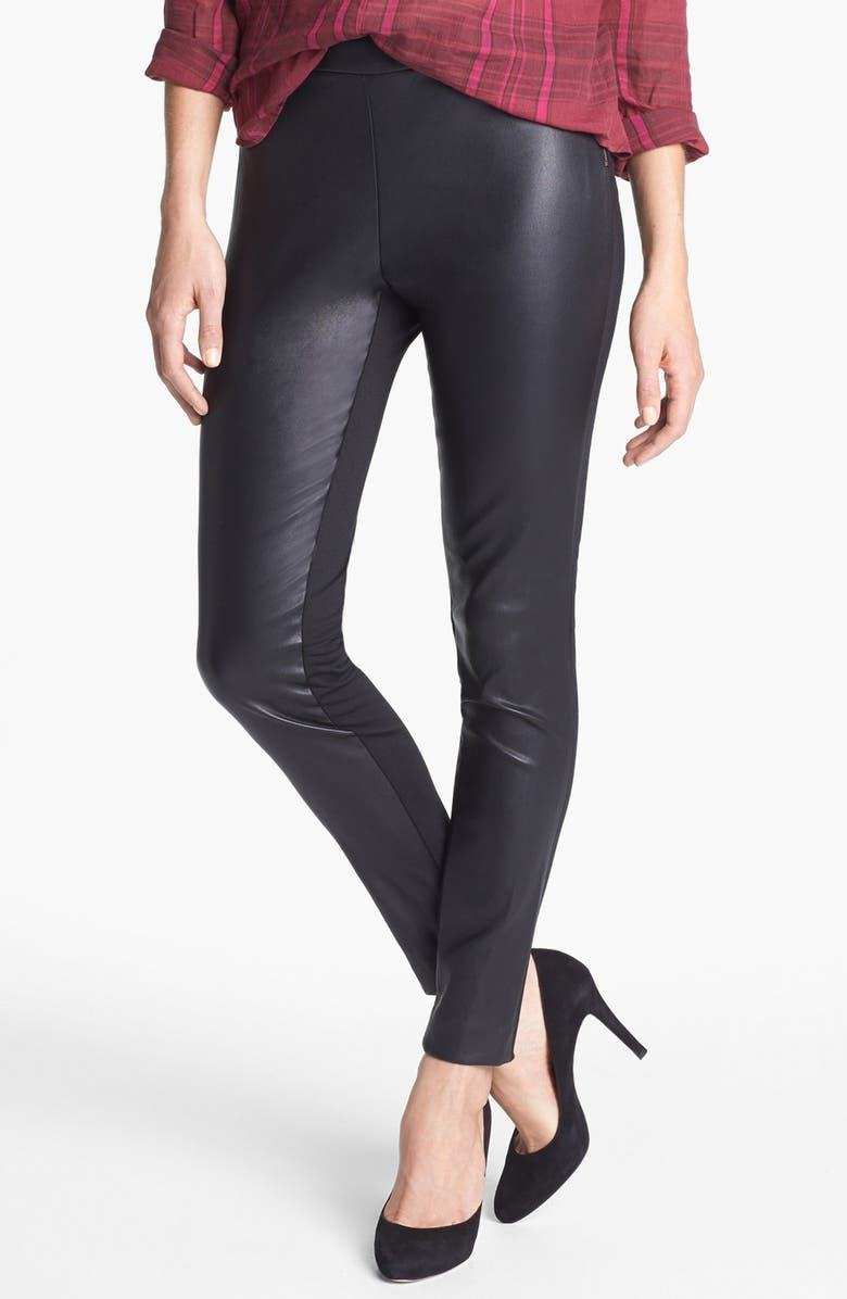 Halogen<sup>®</sup> Faux Leather & Ponte Pants, Main, color, 