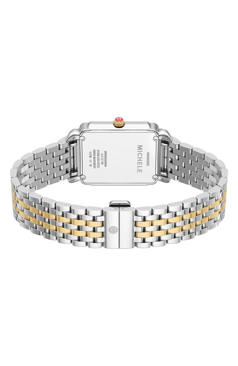 MICHELE Deco II Two-Tone Diamond Bracelet Watch, 32mm, Alternate, color, Two Tone