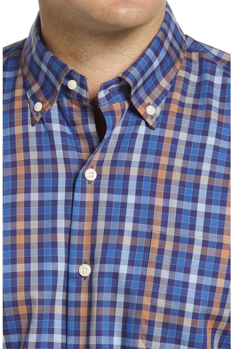 Crown Ease Langley Check Button-Down Shirt, Alternate, color, NAVY