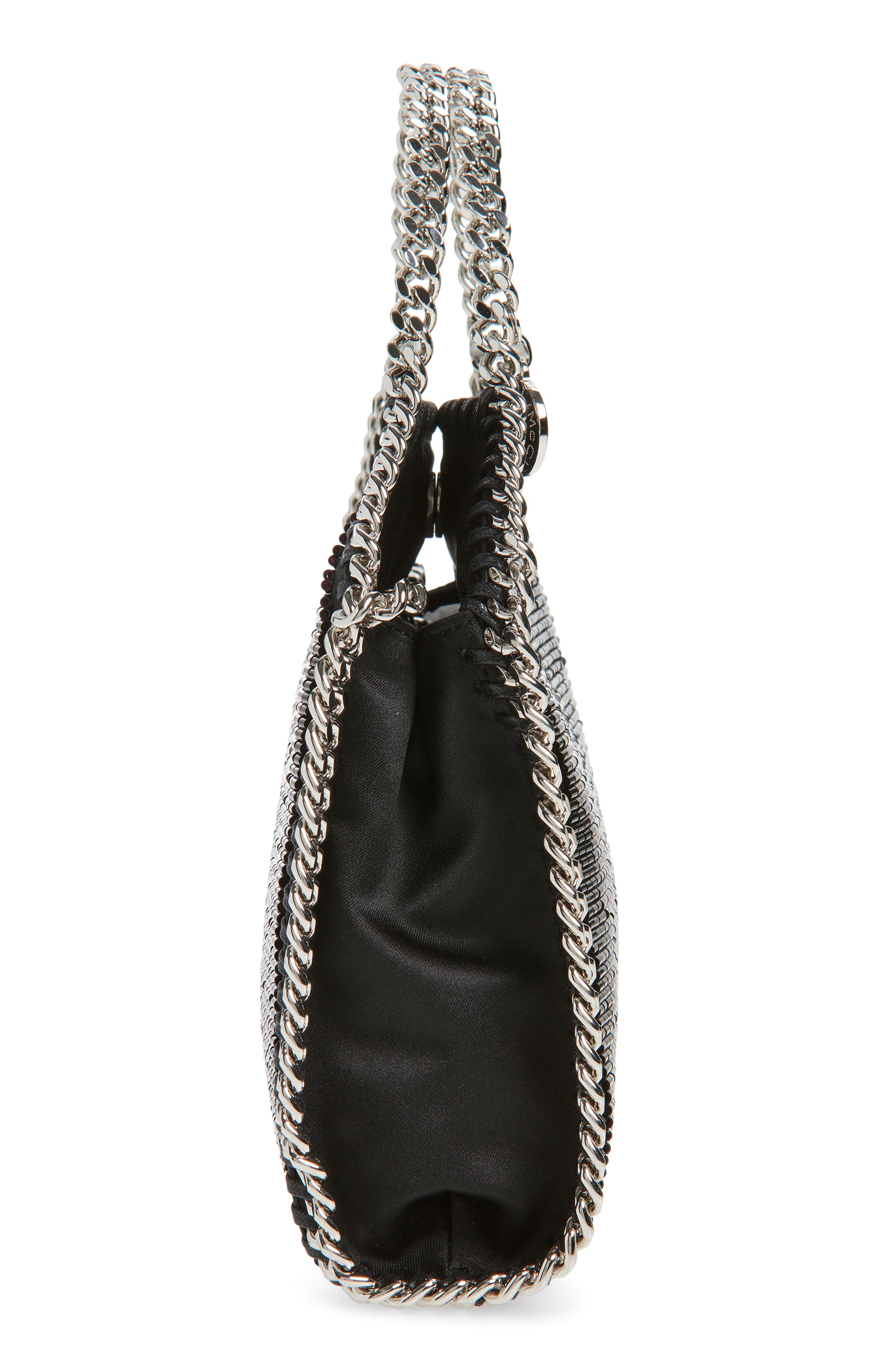 Stella McCartney Tiny Falabella Beaded Evening Bag, Alternate, color, Black