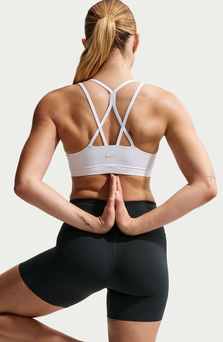 Nike Zenvy Strappy Light-Support Padded Sports Bra, Alternate, color, White/ Cool Grey