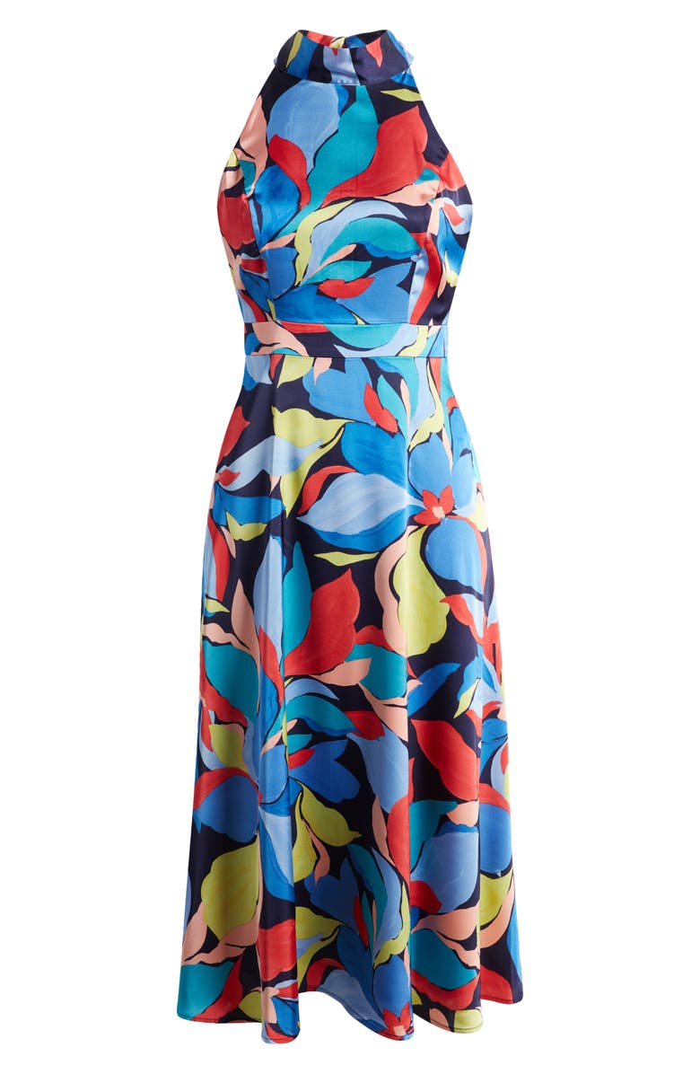 Tahari ASL Floral Print Sleeveless Midi Dress, Alternate, color,