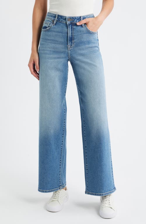 HIDDEN JEANS Clean High Waist Wide Leg Jeans in Med.wash 
