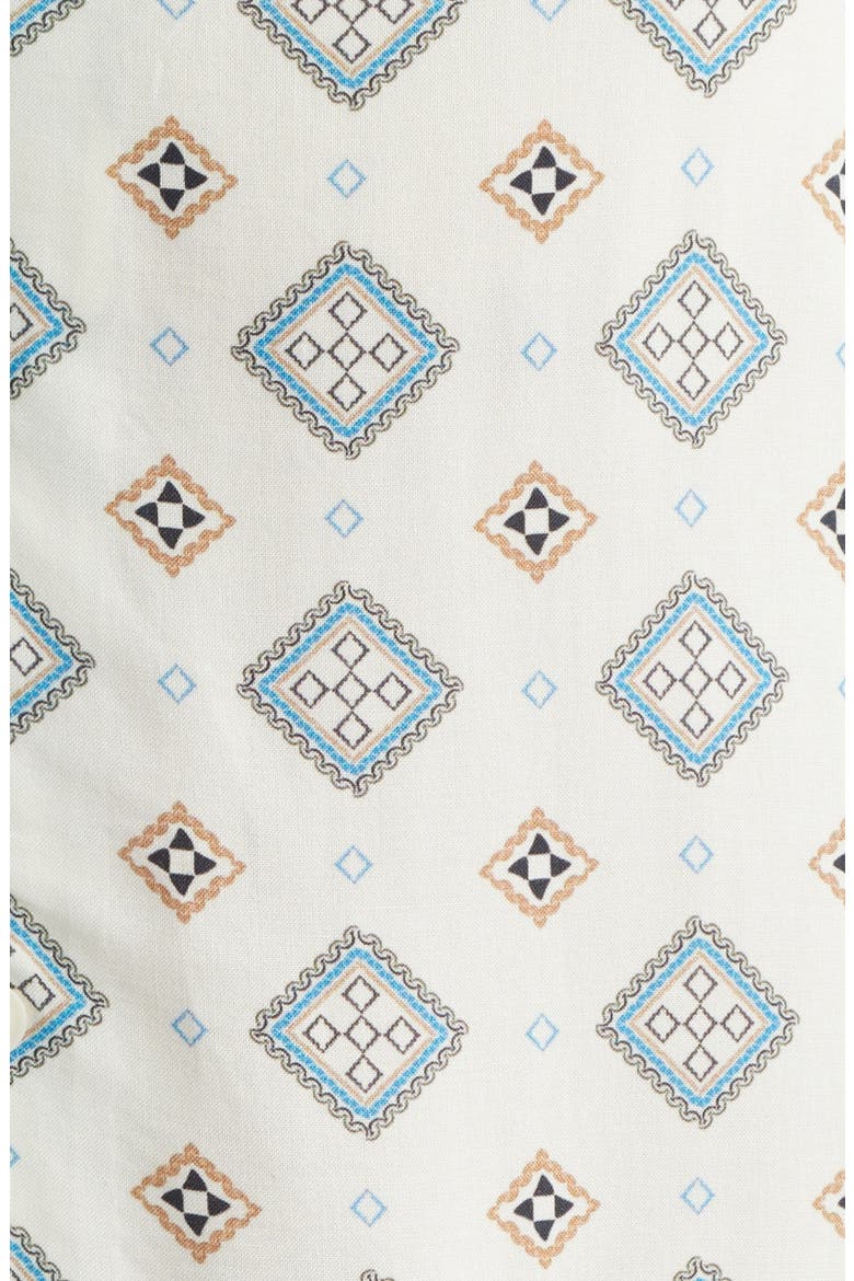 Didcot Ornate Tile Print Camp Shirt, Alternate, color, ECRU / MULTI