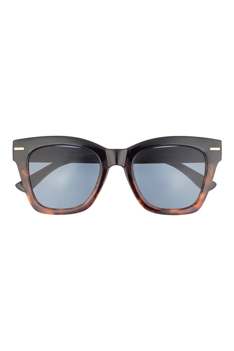 Intergalactic 50mm Square Sunglasses, Main, color, BLACK TORT SPLICE