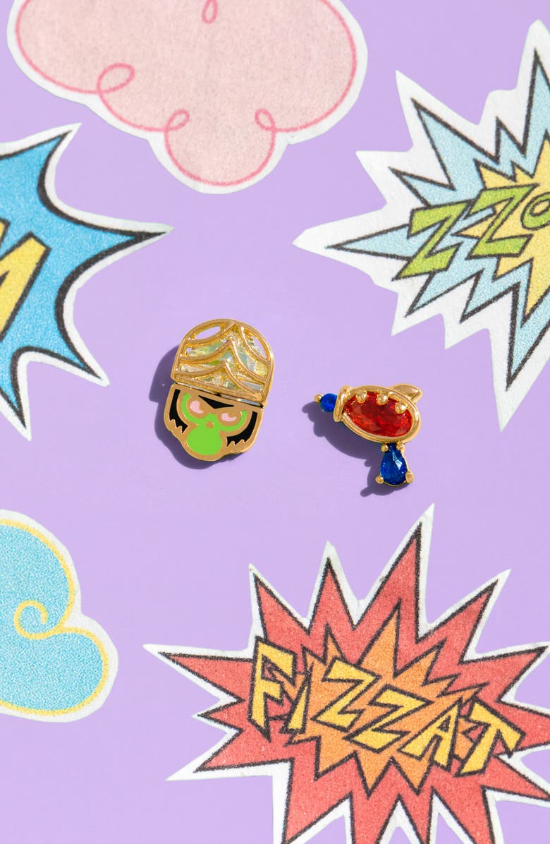 Girls Crew The Powerpuff Girls Mojo Jojo Mismatched Stud Earrings, Alternate, color, Gold