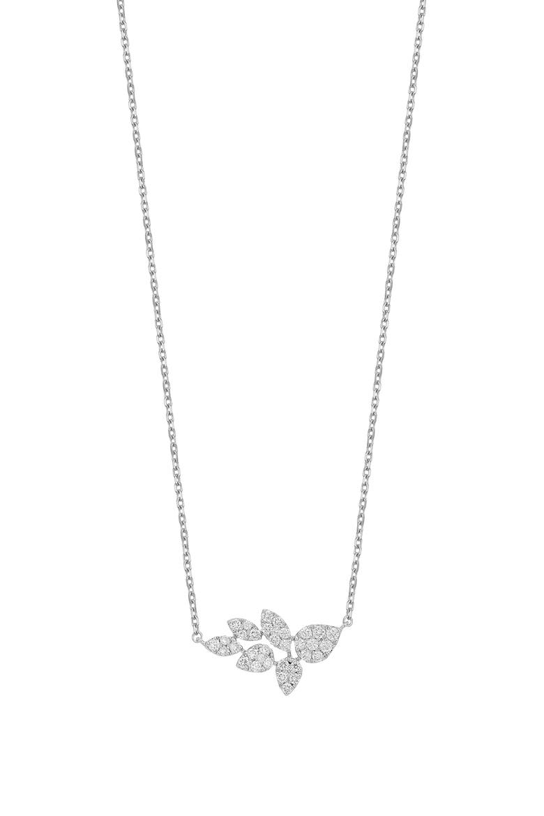 Getty Diamond Leaf Pendant Necklace (Nordstrom Exclusive), Main, color, 18K WHITE GOLD