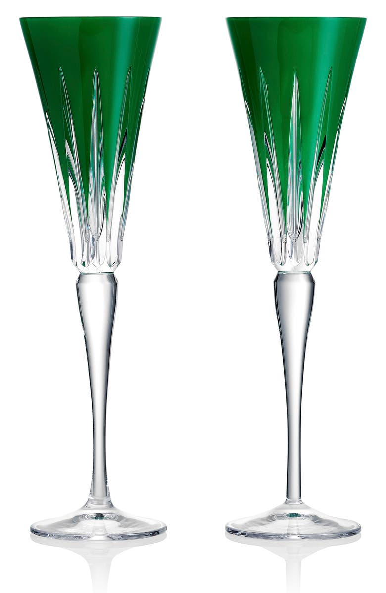 Waterford New Year Firework Set of 2 Toasting Flutes, Main, color,