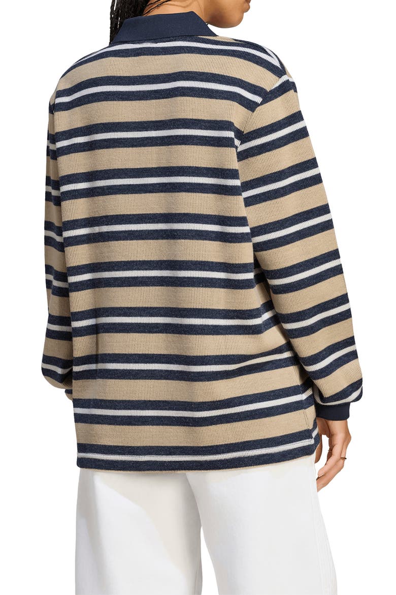 Stripe Brushed Knit Polo, Alternate, color, KHAKI THREE