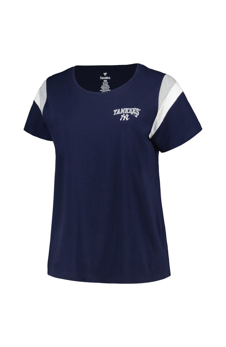 PROFILE Women's Profile Navy New York Yankees Plus Size Scoop Neck T-Shirt, Alternate, color, Navy