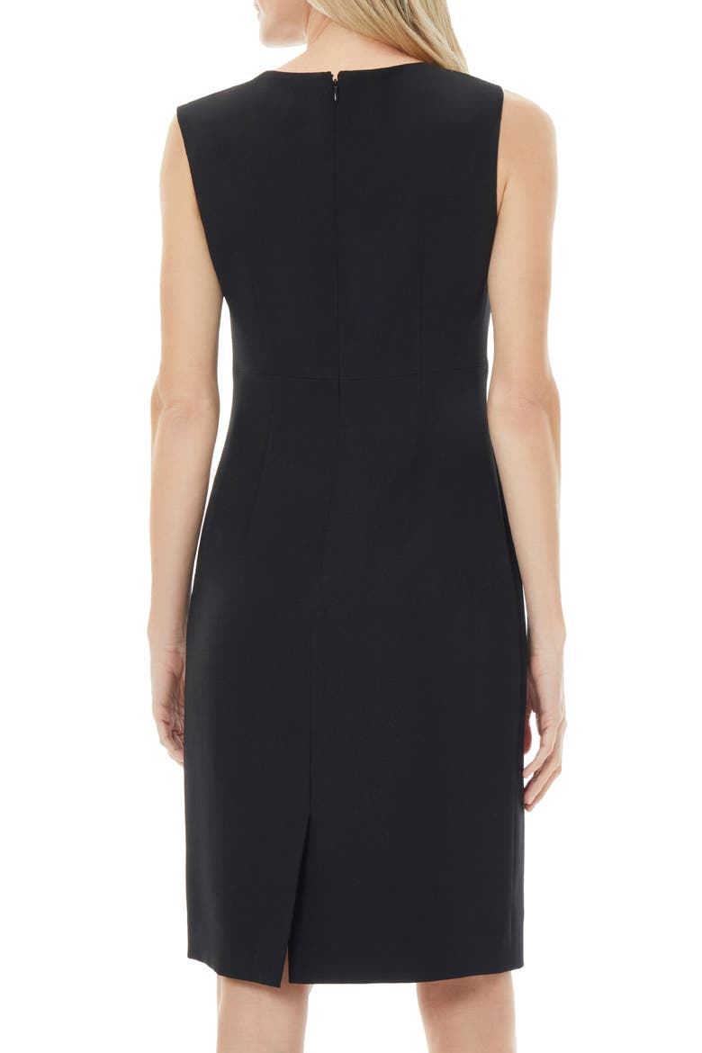 Notch Neckline Sleeveless Sheath Dress, Alternate, color, BLACK
