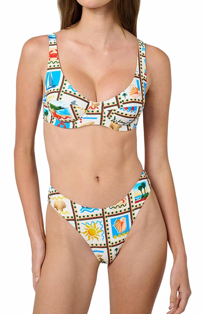 WeWoreWhat Scoop Print Underwire Top, Alternate, color, 