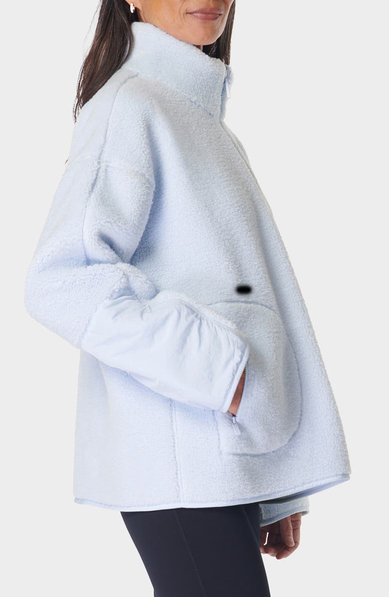 Sweaty Betty Oversize Fleece Half Zip Top, Alternate, color, Salt Blue