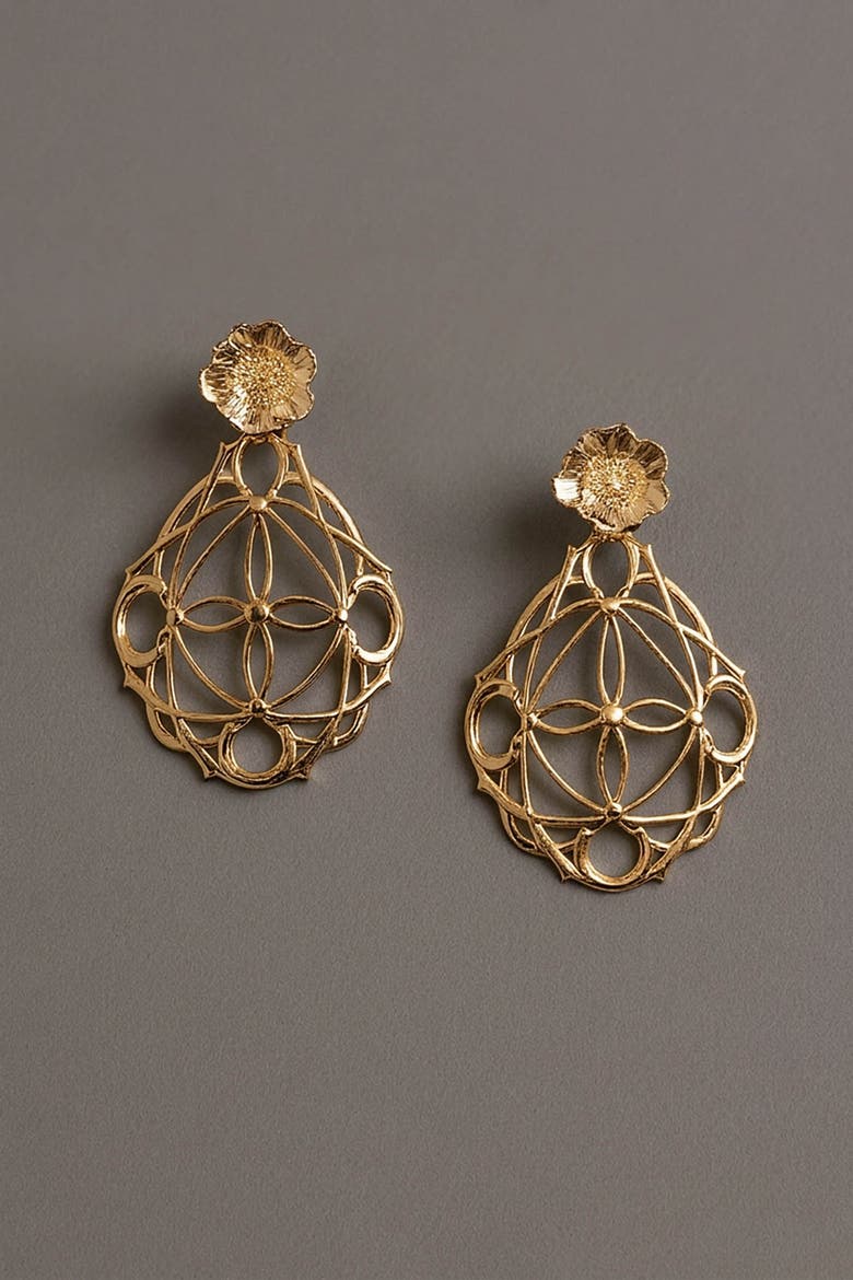 Astra Statement Earrings Gold, Alternate, color, Gold