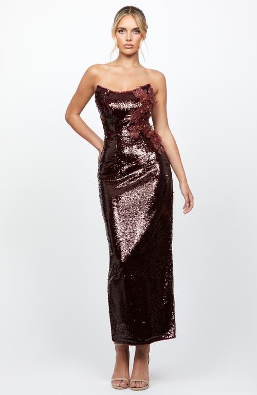 Bariano Edith Scoop Strapless Midaxi In Brown