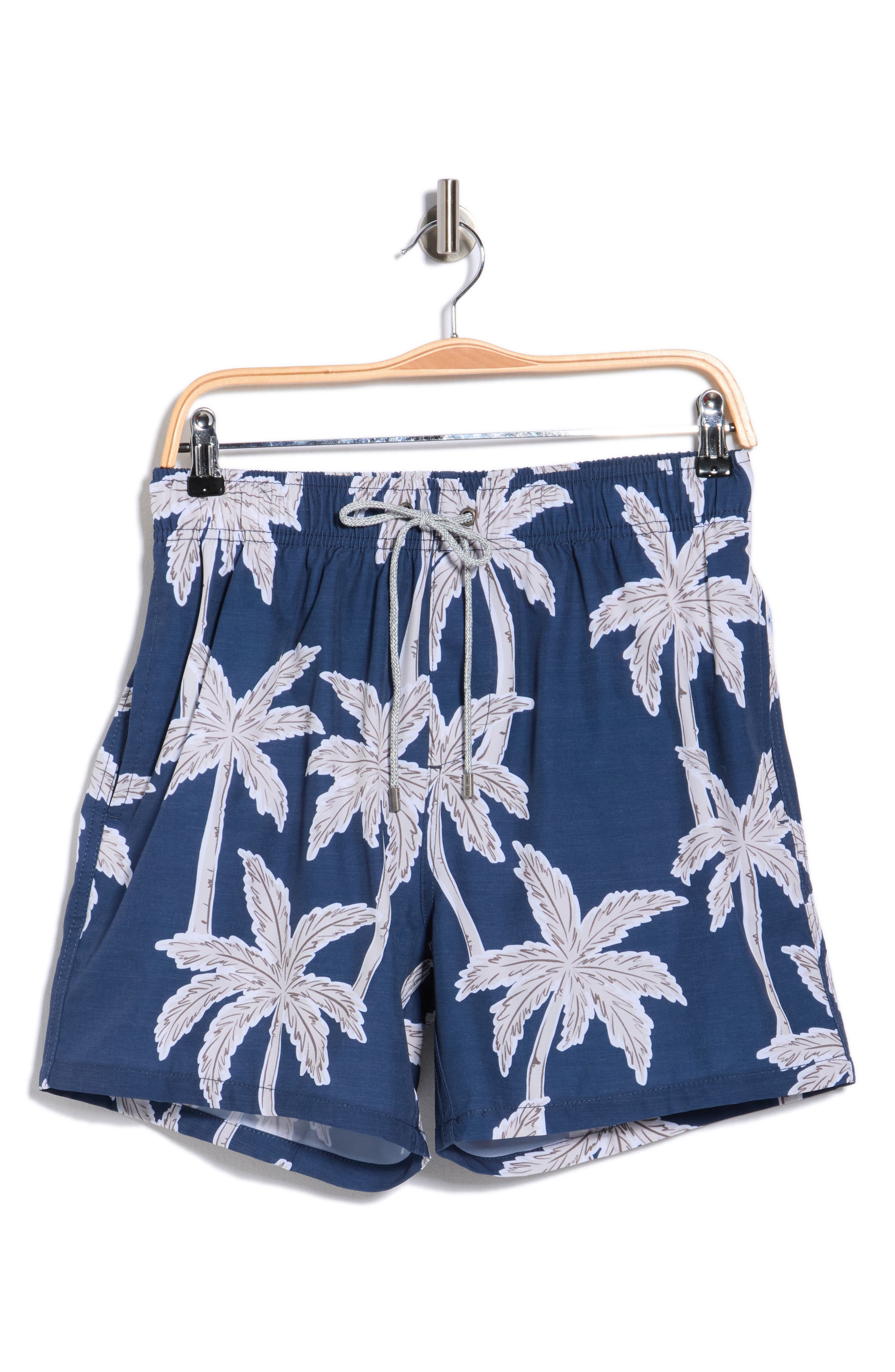 Vintage Summer Palms 4 Way Stretch Volley Swim Trunks