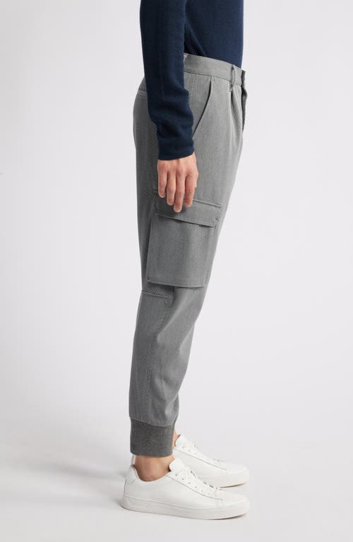 Hugo Boss Hugo Glavin Pleated Cargo Joggers In Open Grey