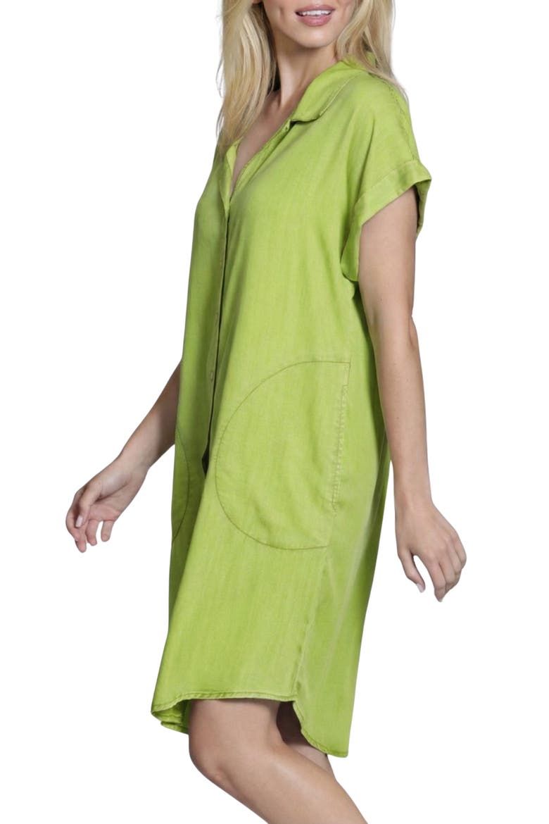 Short Sleeve Shirtdress, Alternate, color, TITANITE