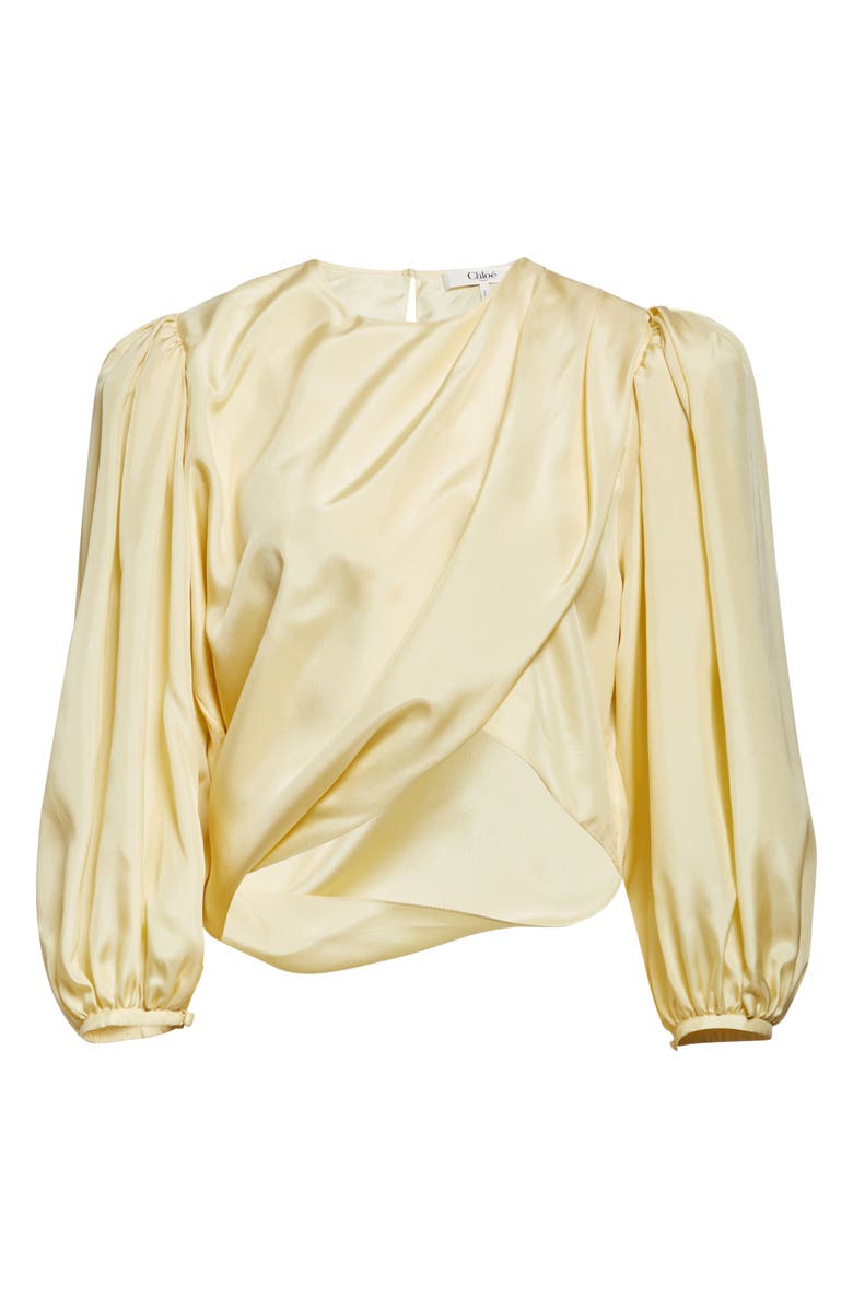 Chloé Draped Crop Top, Alternate, color, Powder Yellow